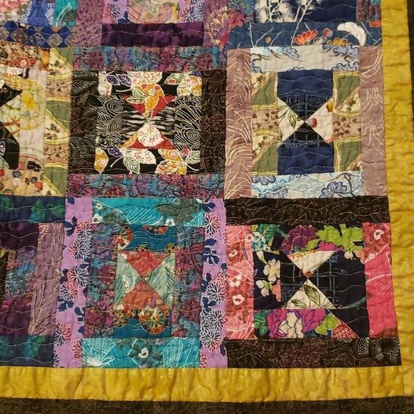 MODERN quilt around the world colorful  handmade - Picture 5 of 10